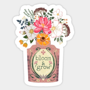 Bloom and grow vintage flowers Sticker